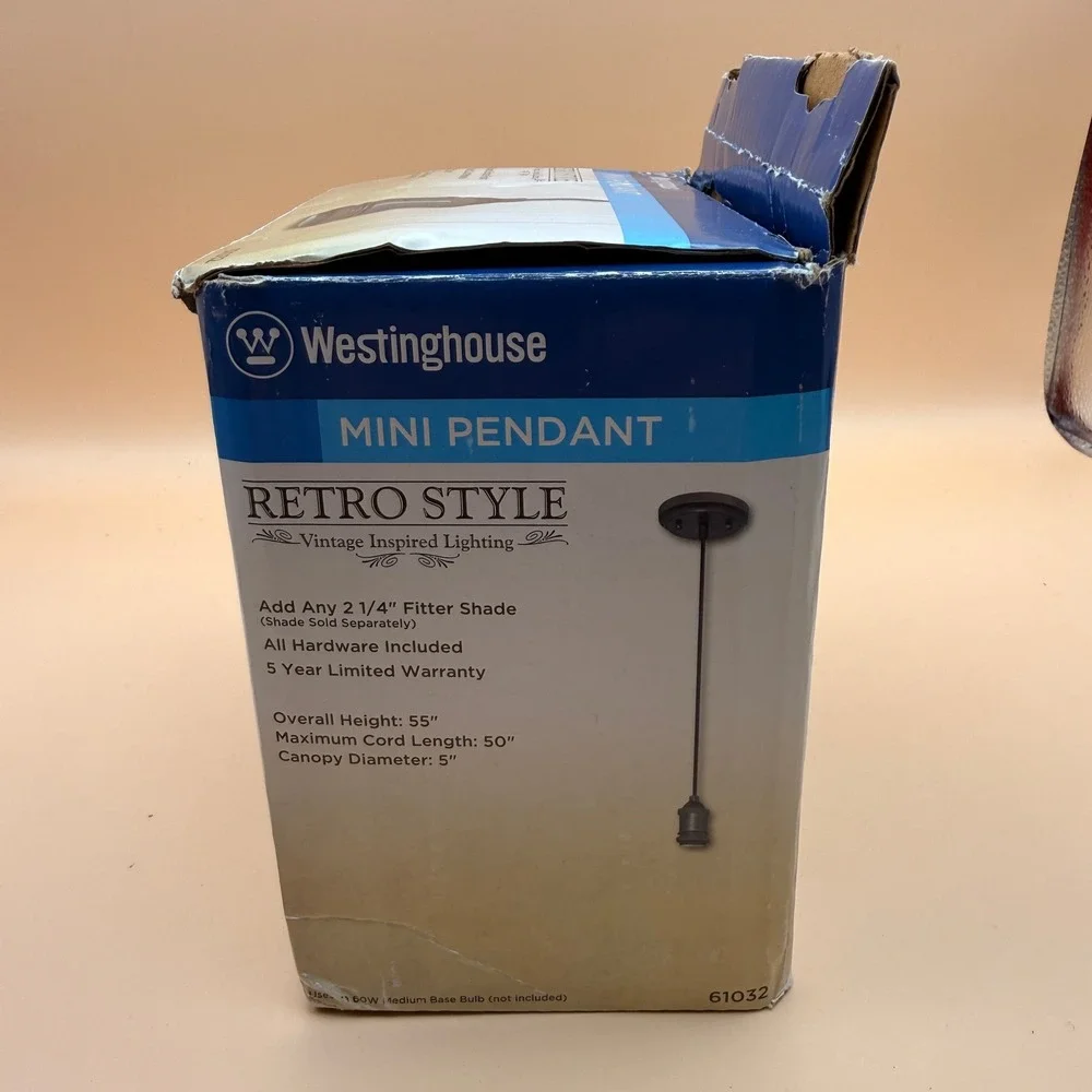 Westinghouse 61032‎ Mini Pendant Hanging Light, Oil Rubbed Bronze Finish